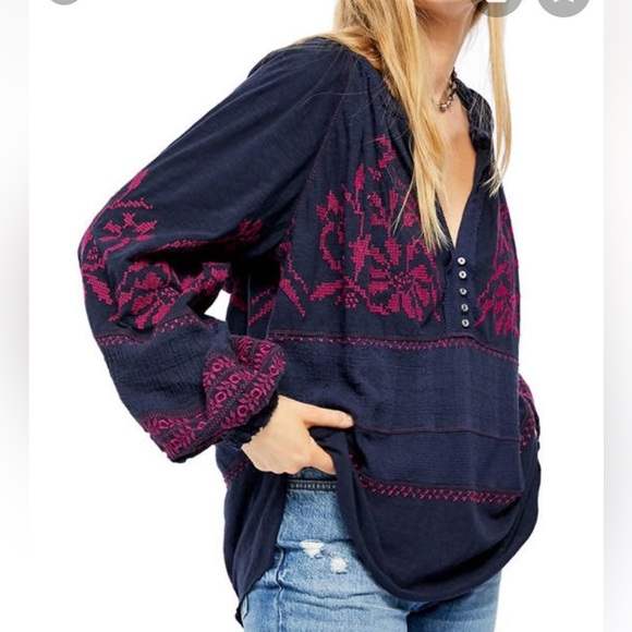 Free People Tops - Free People Persuasion Top Small blue